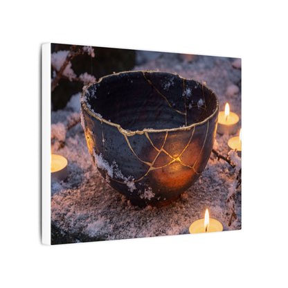 Ceramic Bowl Gold Repair Canvas Art | Beautiful Kintsugi Art