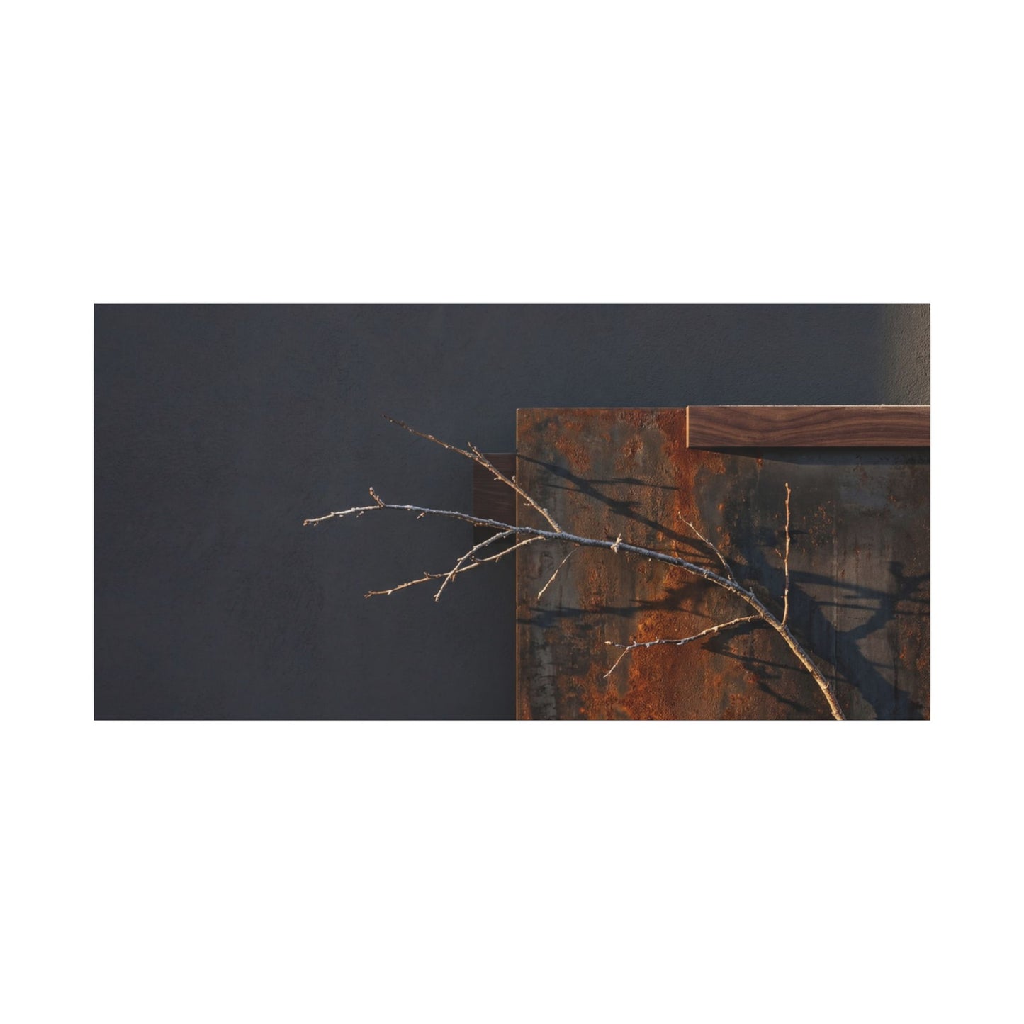 Ma Rust Patina Canvas Art - Dark Japandi Dark Texture