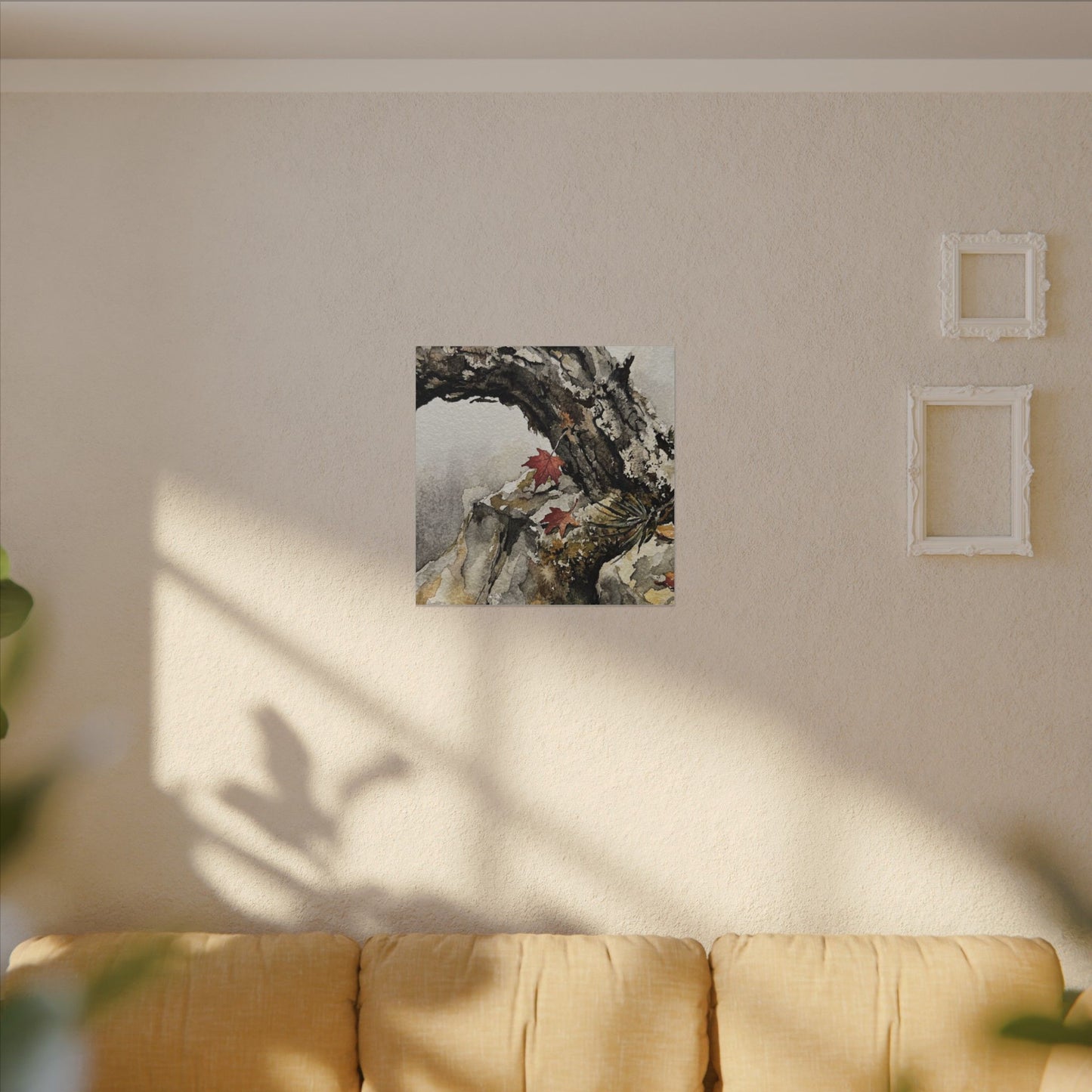 Pine Tree Autumn Canvas Art | Japandi Earthy Design