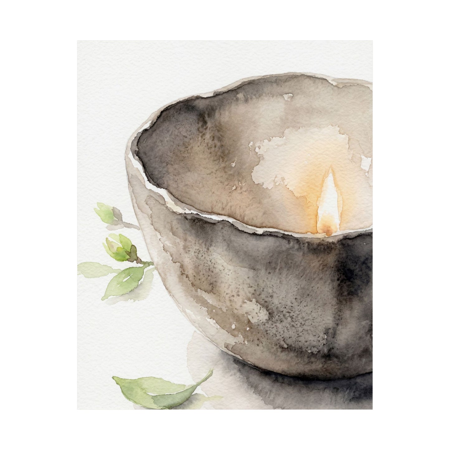 Spring Ceramic Bowl Watercolor Wall Art Print | Earthy Decor