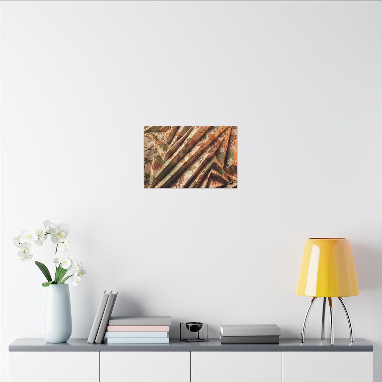 Paper Fold Autumn Canvas Art | Japandi Earthy Design