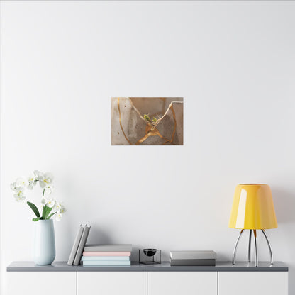 Golden Hour Broken Pottery Canvas Art - Japandi Kanso