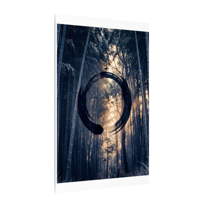 Bamboo Grove Canvas Art | Winter Zen Enso Art