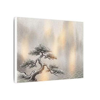 Pine Tree Canvas Art | Winter Japandi Japanese Pattern Art