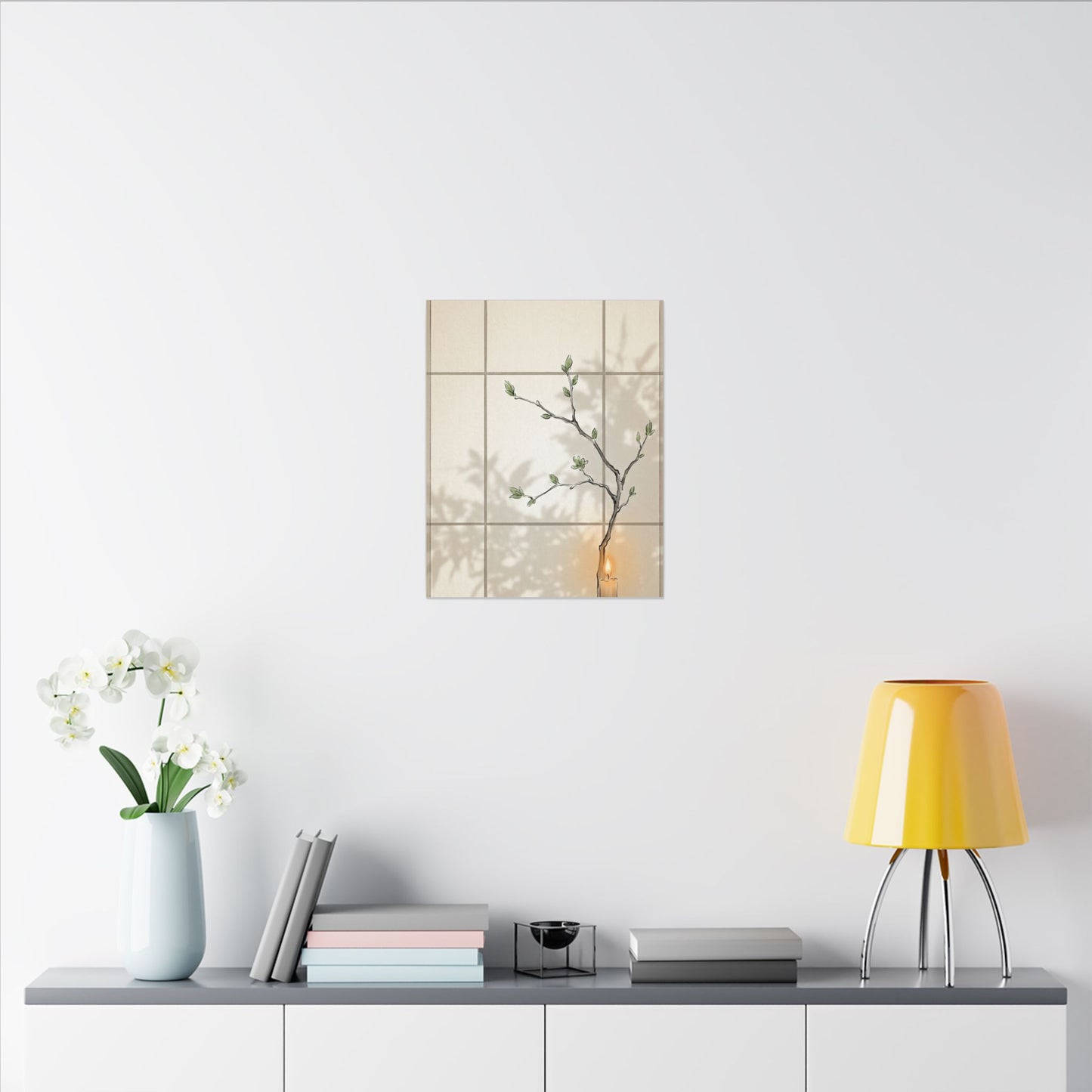 Shoji Screen Spring Canvas Art | Japandi Cozy Design