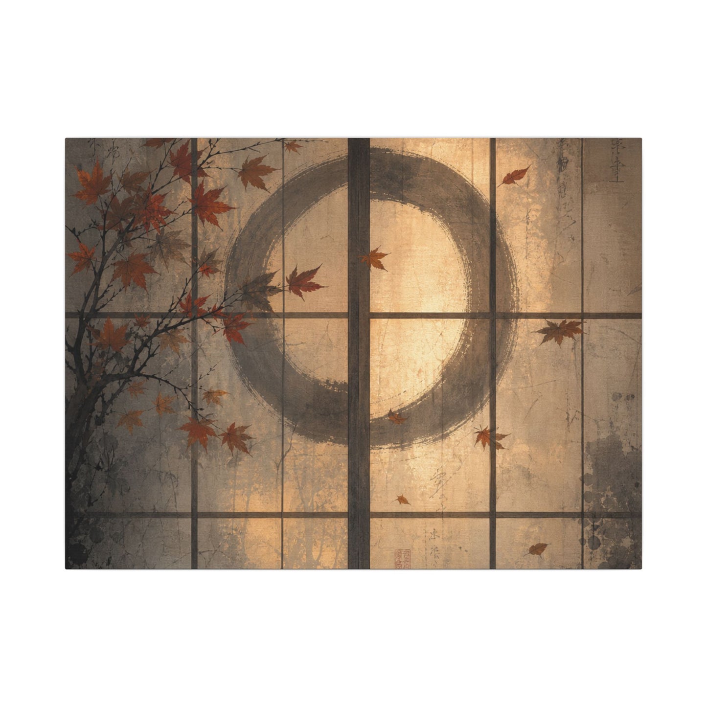 Shoji Screen Texture Canvas Art | Earthy Japandi Art