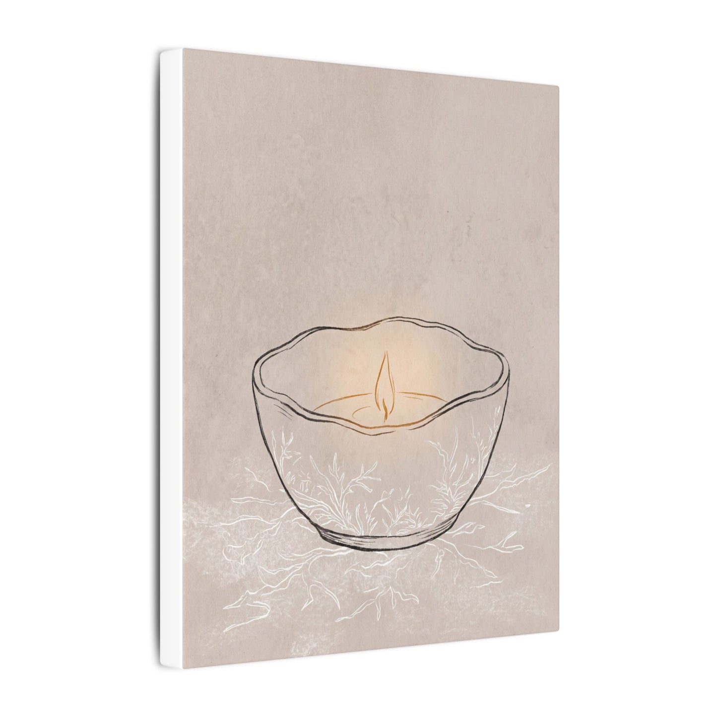 Ceramic Bowl Minimal Line Canvas Art | Neutral Japandi Art