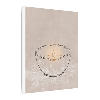 Ceramic Bowl Minimal Line Canvas Art | Neutral Japandi Art