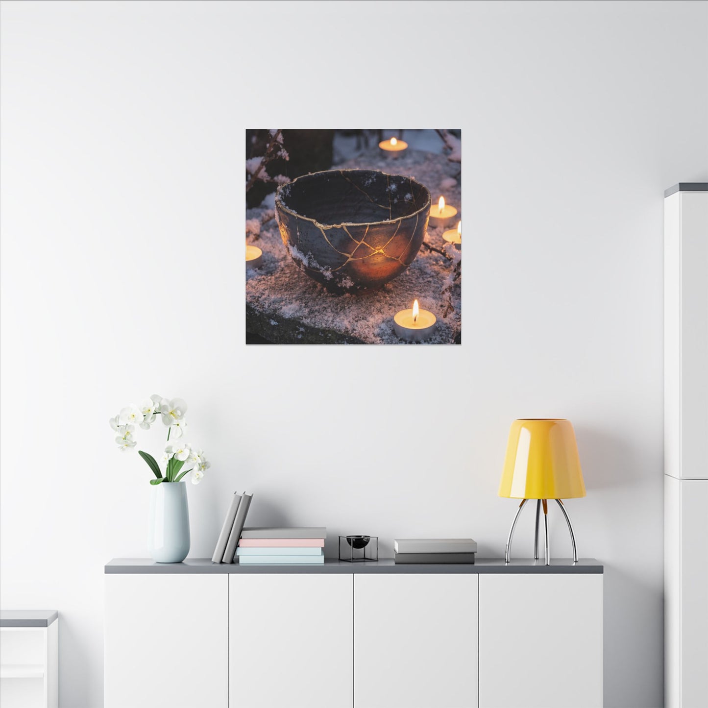 Ceramic Bowl Gold Repair Canvas Art | Beautiful Kintsugi Art