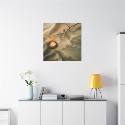 Silk Drape Japanese Pattern Canvas Art | Warm Japandi Art