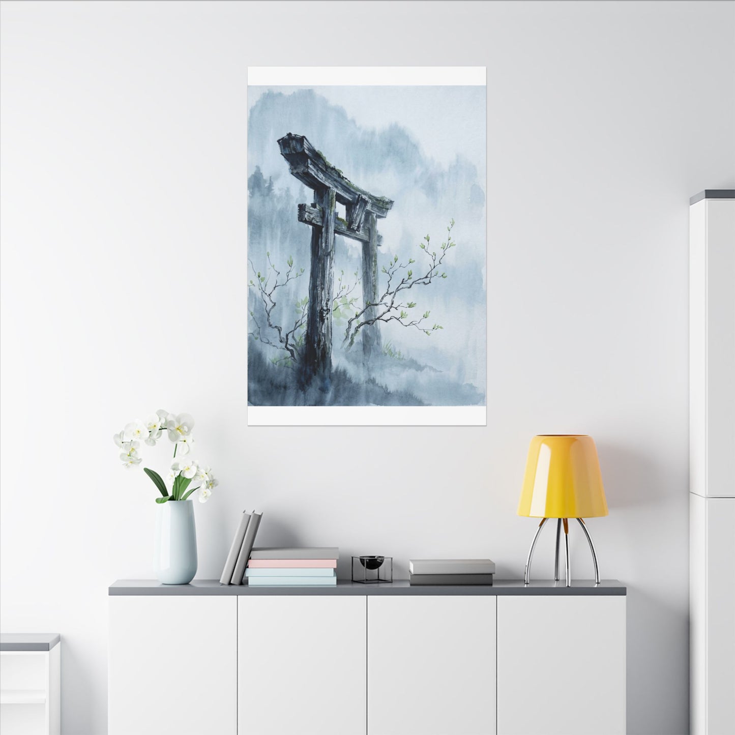 Torii Gate Canvas Art | Spring Zen Sumi E Art
