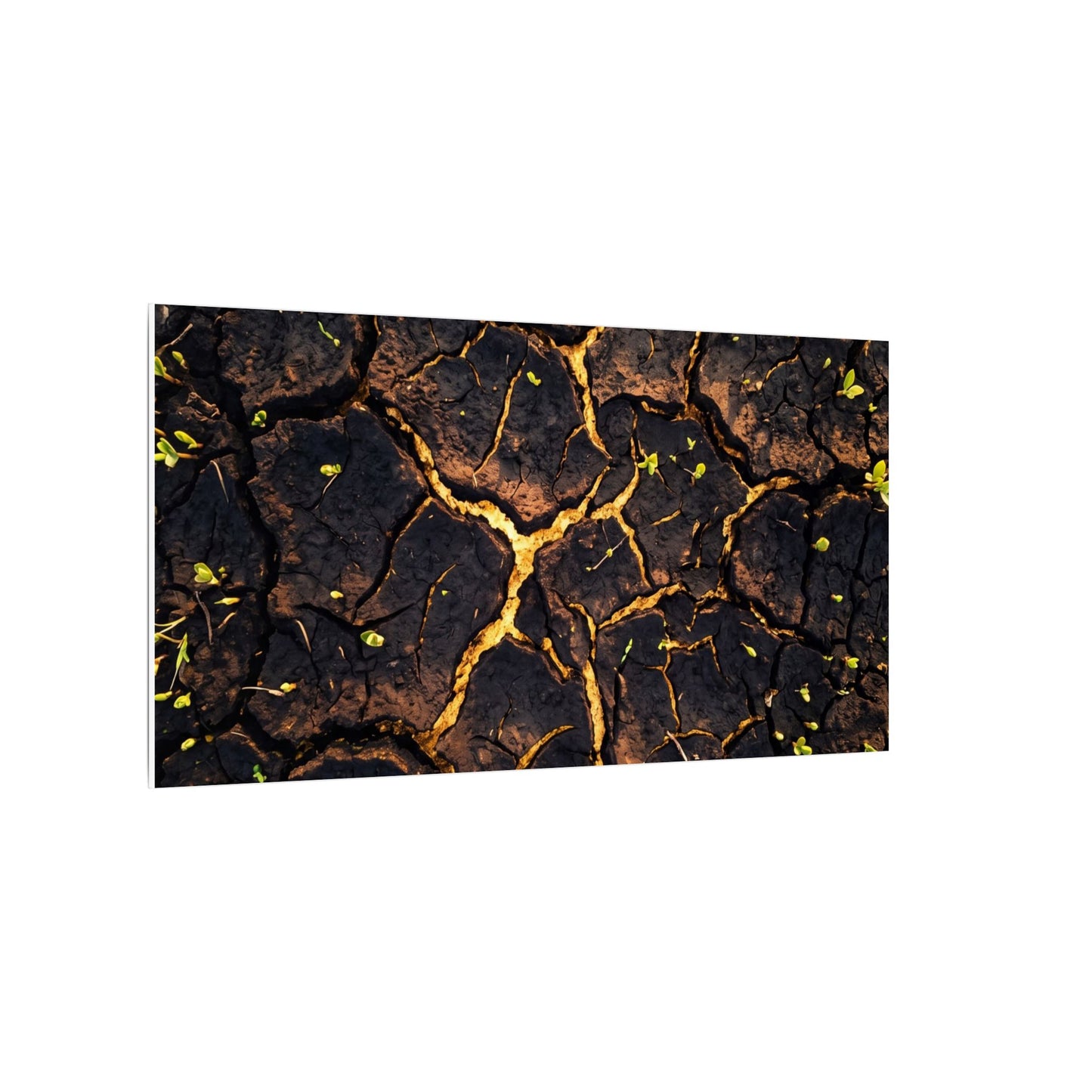 Cracked Earth Moody Minimal Canvas Art | Sophisticated Dark Japandi Art
