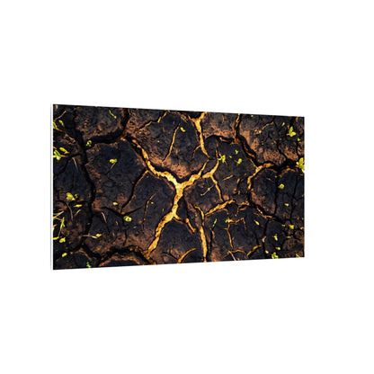 Cracked Earth Moody Minimal Canvas Art | Sophisticated Dark Japandi Art
