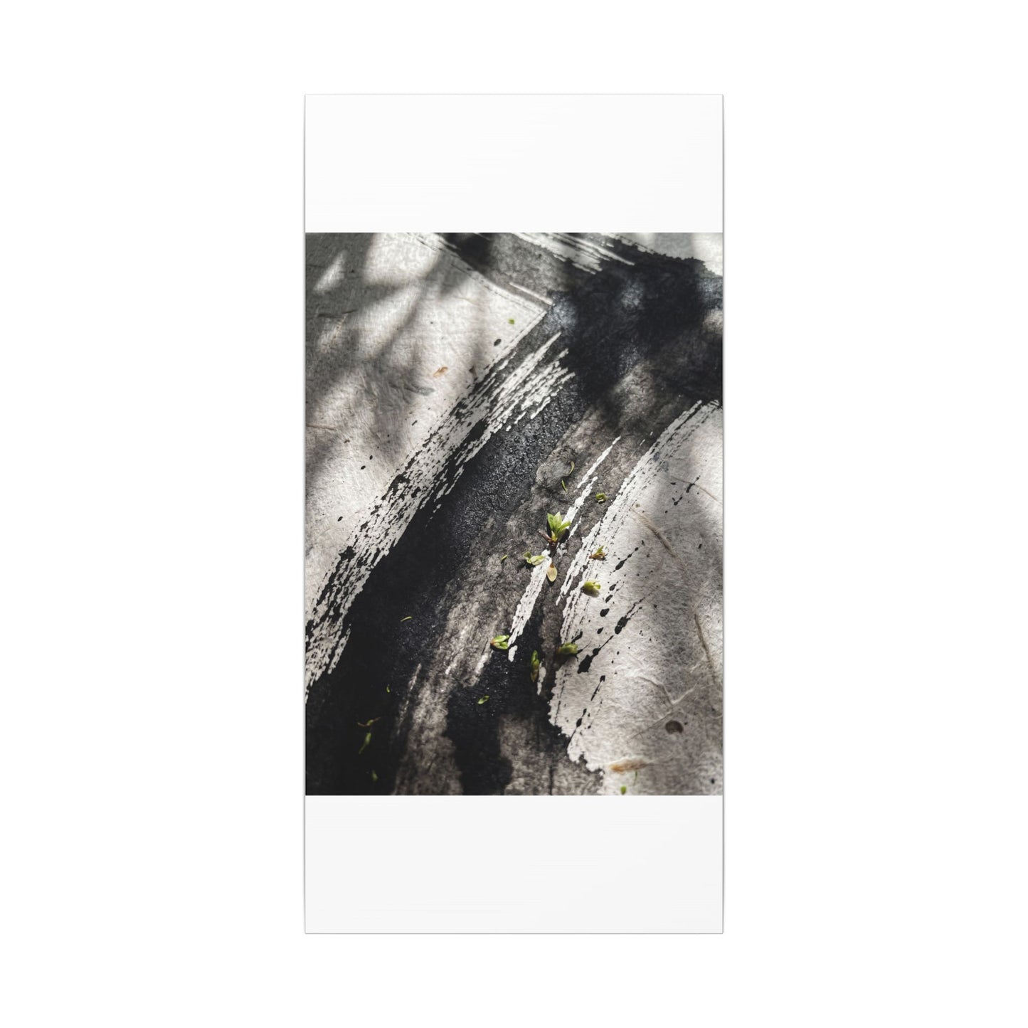 Ink Brushstroke Canvas Art | Spring Dark Japandi Moody Minimal Art