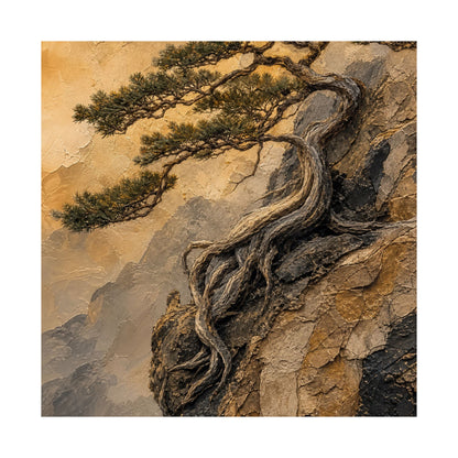 Elegant Pine Tree Wall Art Print - Texture Japandi
