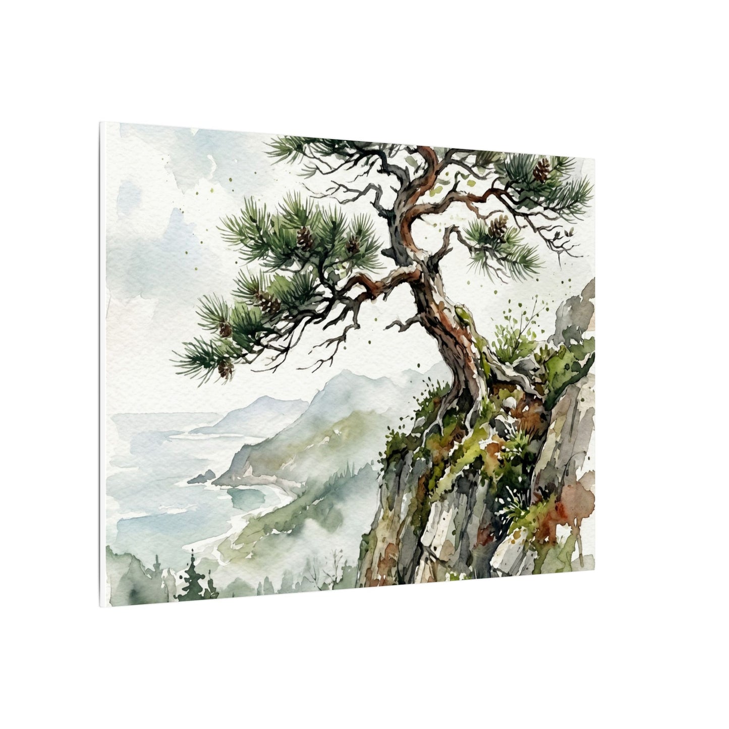 Pine Tree Spring Canvas Art | Japandi Neutral Design