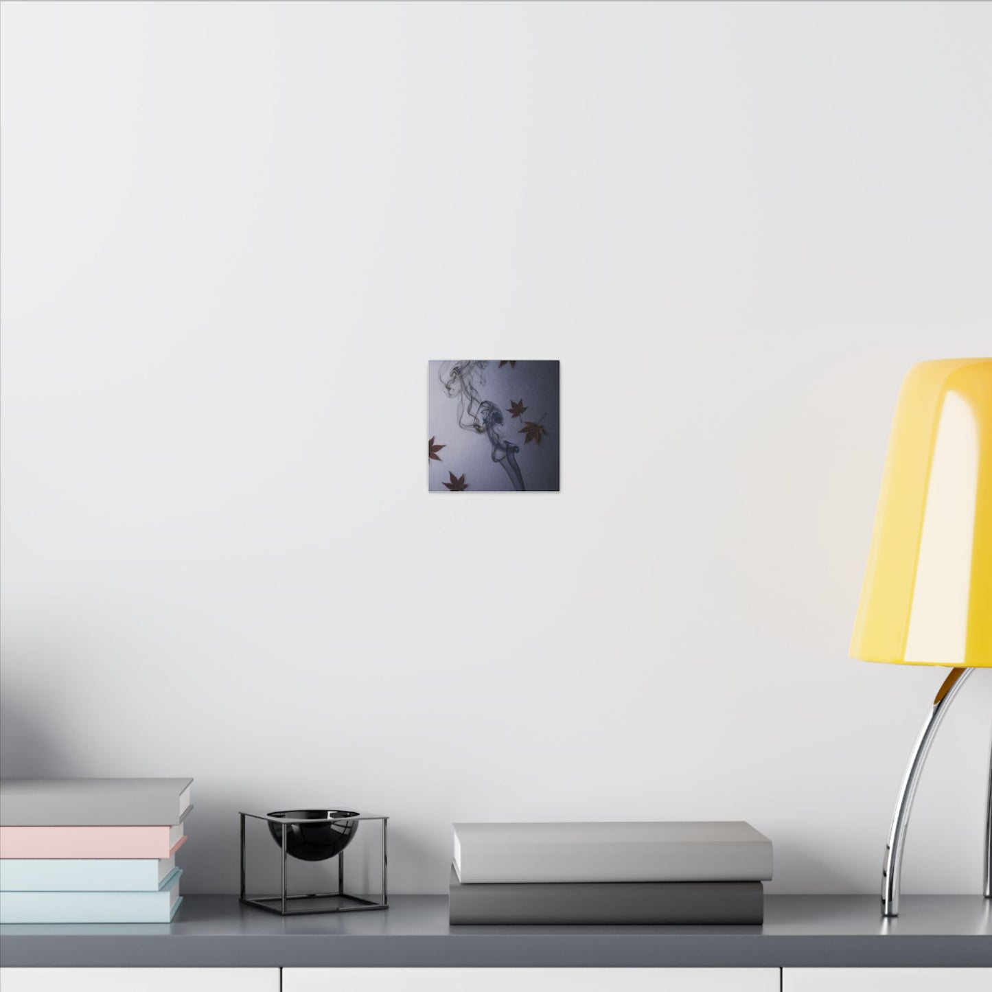 Dark Japandi Incense Smoke in Dawn | Moody Minimal Canvas Art