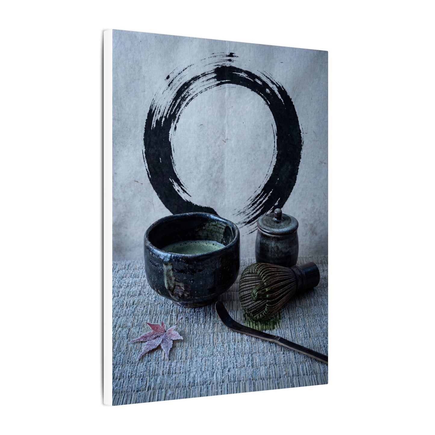 Tea Ceremony Canvas Art | Winter Zen Enso Art