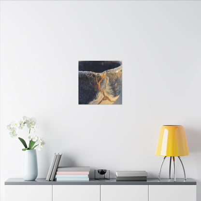 Winter Ceramic Bowl Gold Vein Canvas Art | Healing Decor