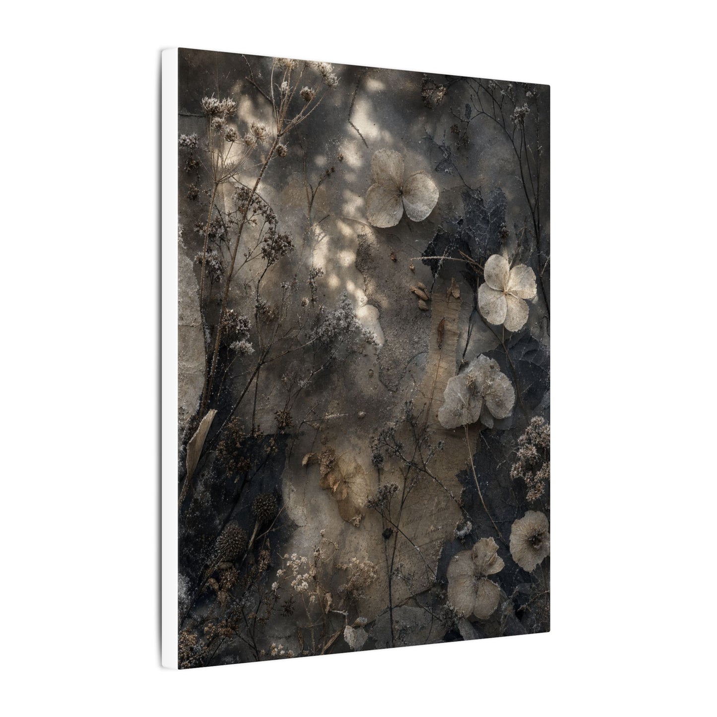 Winter Dried Flowers Texture Canvas Art | Elegant Decor