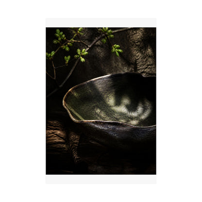 Dappled Ceramic Bowl Wall Art Print - Dark Japandi Fukinsei