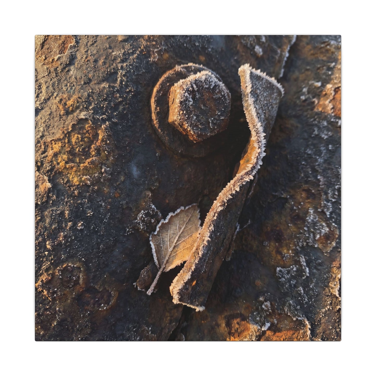Moody Rust Patina Canvas Art - Moody Minimal Dark Japandi
