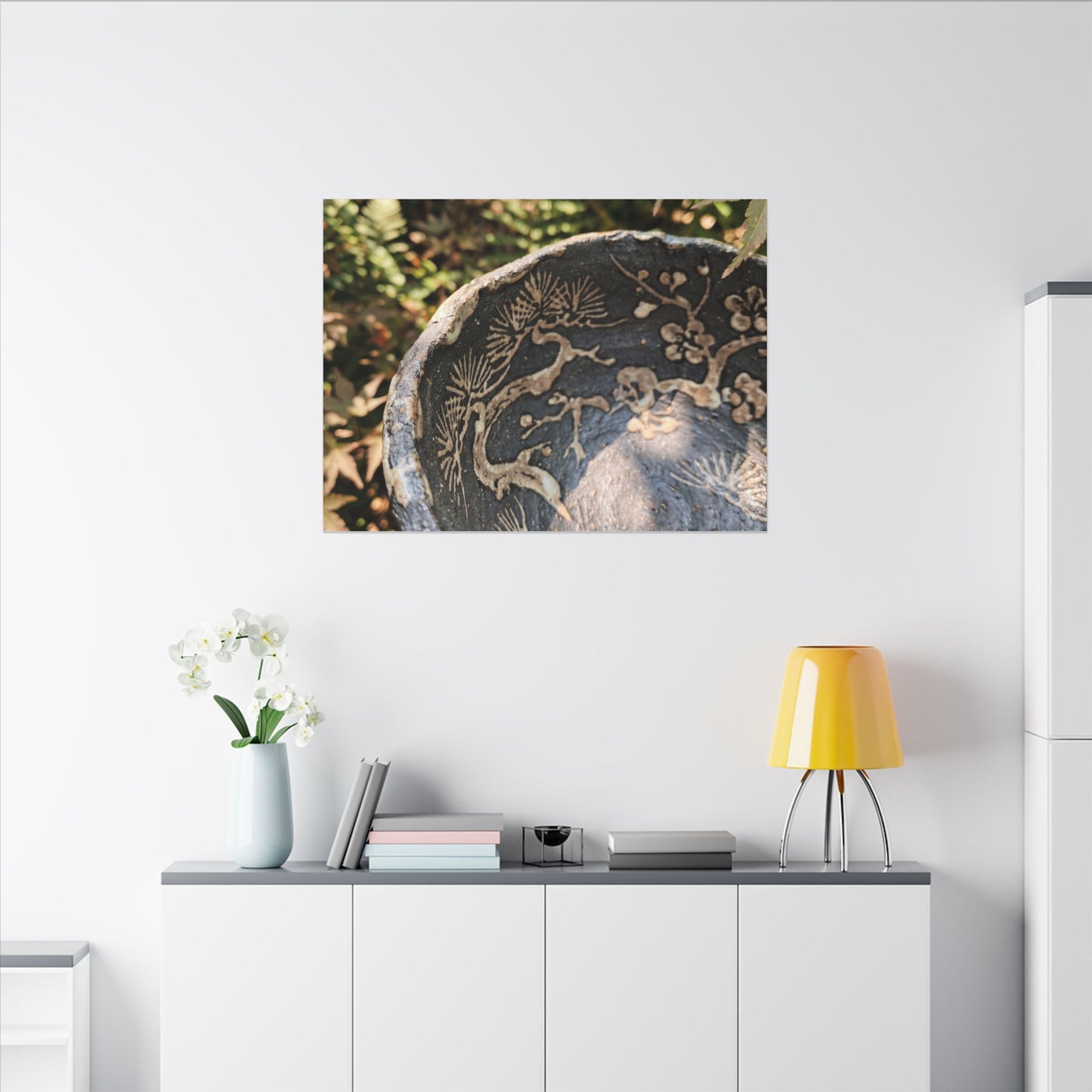 Ceramic Bowl Canvas Art | Summer Japandi Japanese Pattern Art