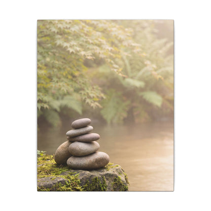 Cozy River Stones Canvas Art - Japanese Pattern Japandi