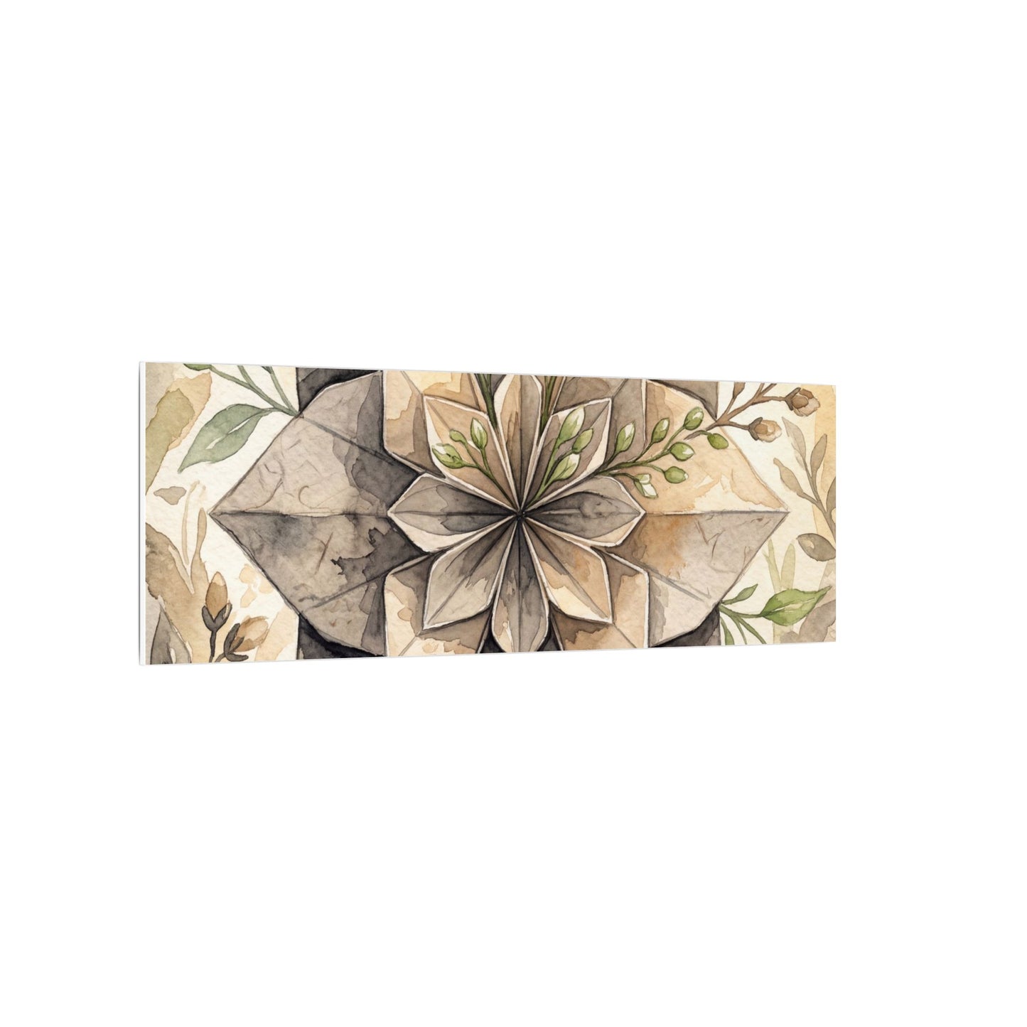 Warm Paper Fold Canvas Art - Watercolor Japandi