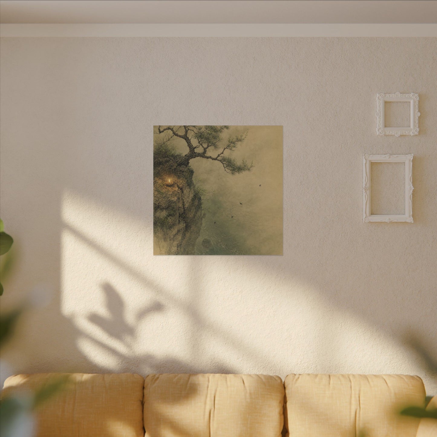 Spring Pine Tree Minimal Line Canvas Art | Earthy Decor