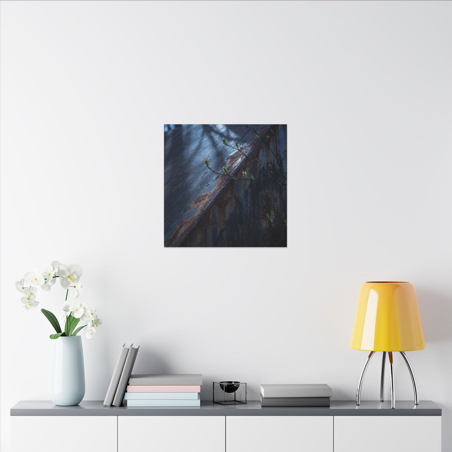 Rust Patina Canvas Art | Spring Dark Japandi Shadow Zen Art