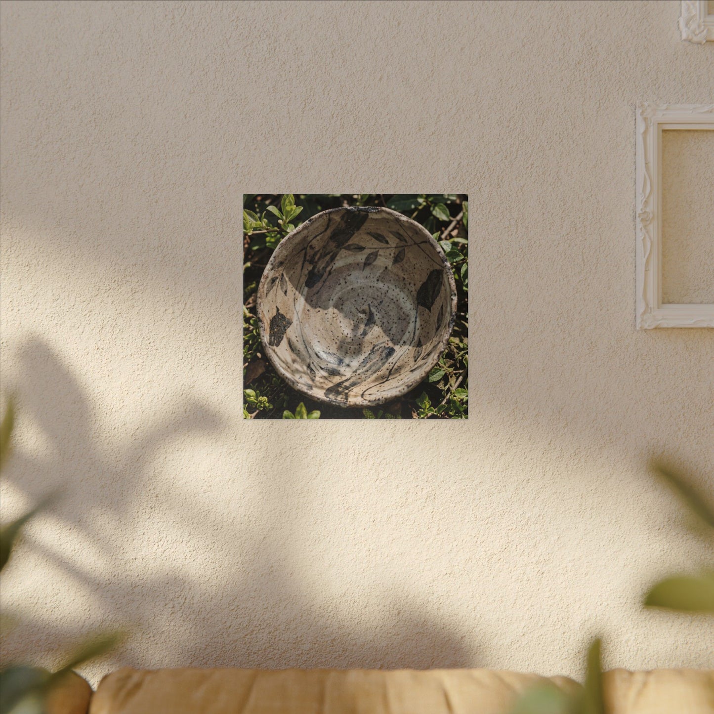 Elegant Ceramic Bowl Canvas Art - Japanese Pattern Japandi