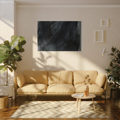 Deep Tones Dark Japandi Charcoal Canvas Art
