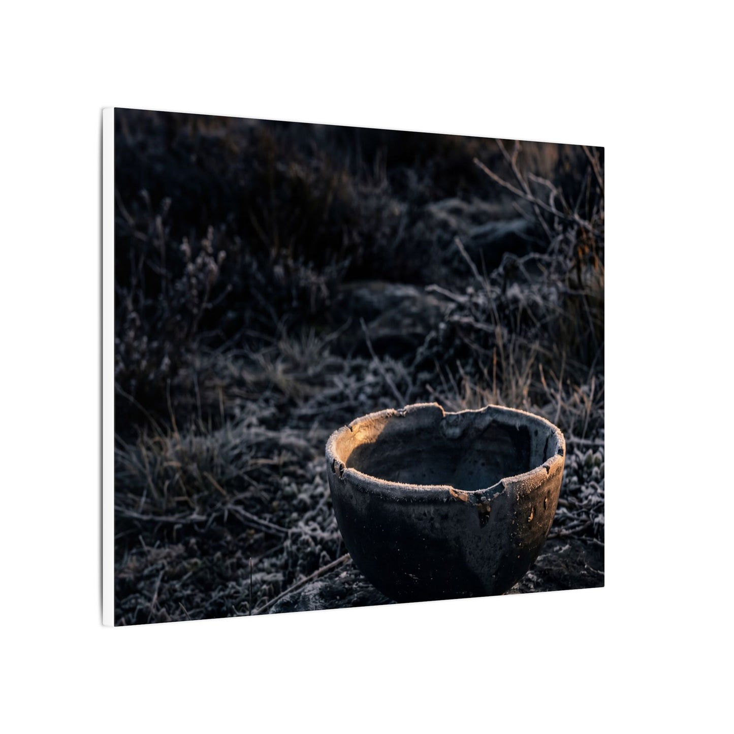 Kanso Ceramic Bowl Canvas Art - Dark Japandi Dark Texture