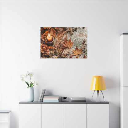 Candlelight Dried Flowers Canvas Art - Japandi Seijaku