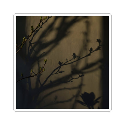 Shadow Play Sticker | Spring Dark Japandi Charcoal Ink Art
