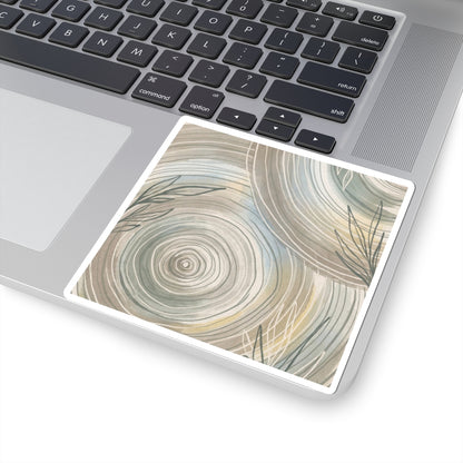 Water Ripple Summer Sticker | Japandi Warm Design Art Print