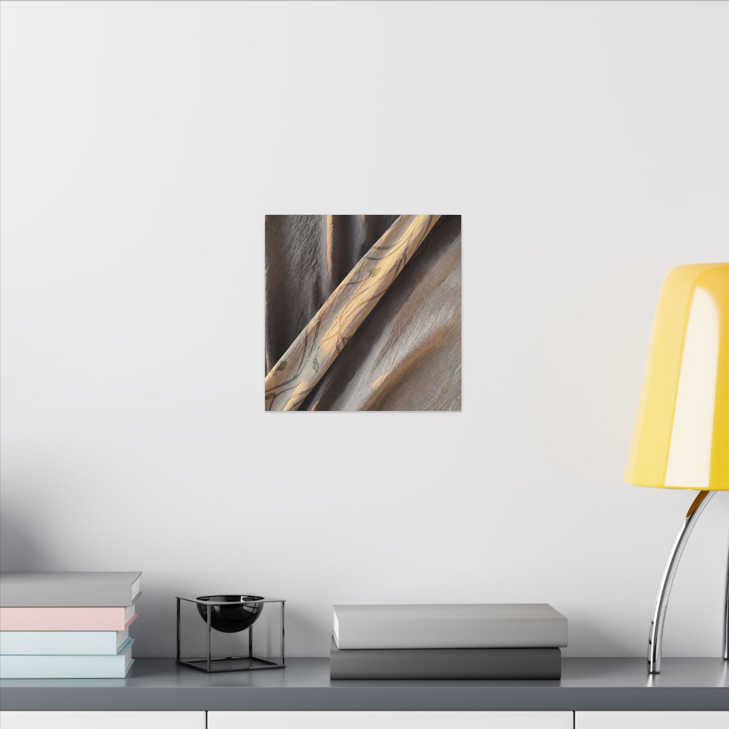 Warm Silk Drape Canvas Art - Japanese Pattern Japandi