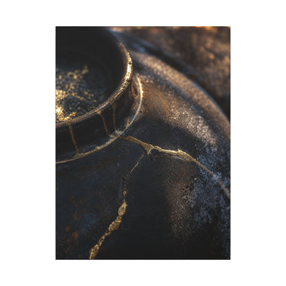 Kintsugi Rust Patina in Golden Hour | Broken Beauty Canvas Art