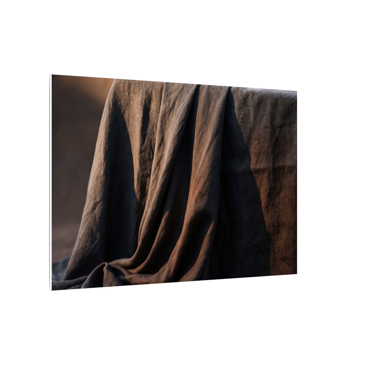 Silk Drape Canvas Art | Winter Dark Japandi Shadow Zen Art