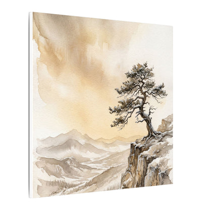 Pine Tree Canvas Art | Winter Japandi Watercolor Art