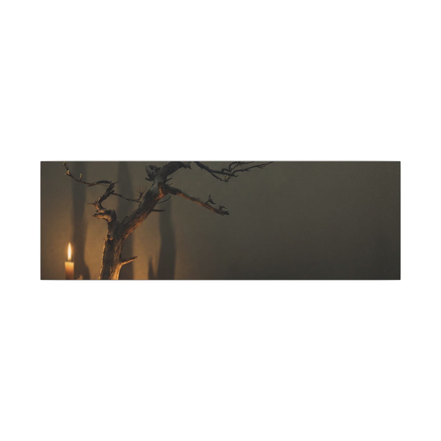 Ma Pine Tree Canvas Art - Dark Japandi Shadow Zen