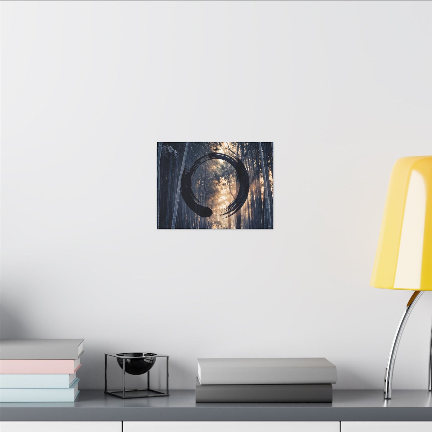 Bamboo Grove Canvas Art | Winter Zen Enso Art
