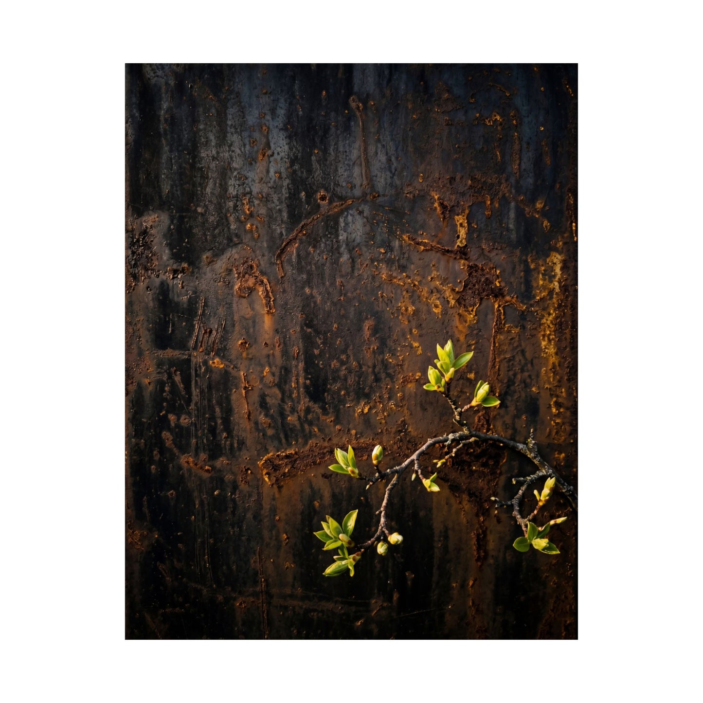 Rust Patina Wall Art Print | Spring Dark Japandi Moody Minimal Art
