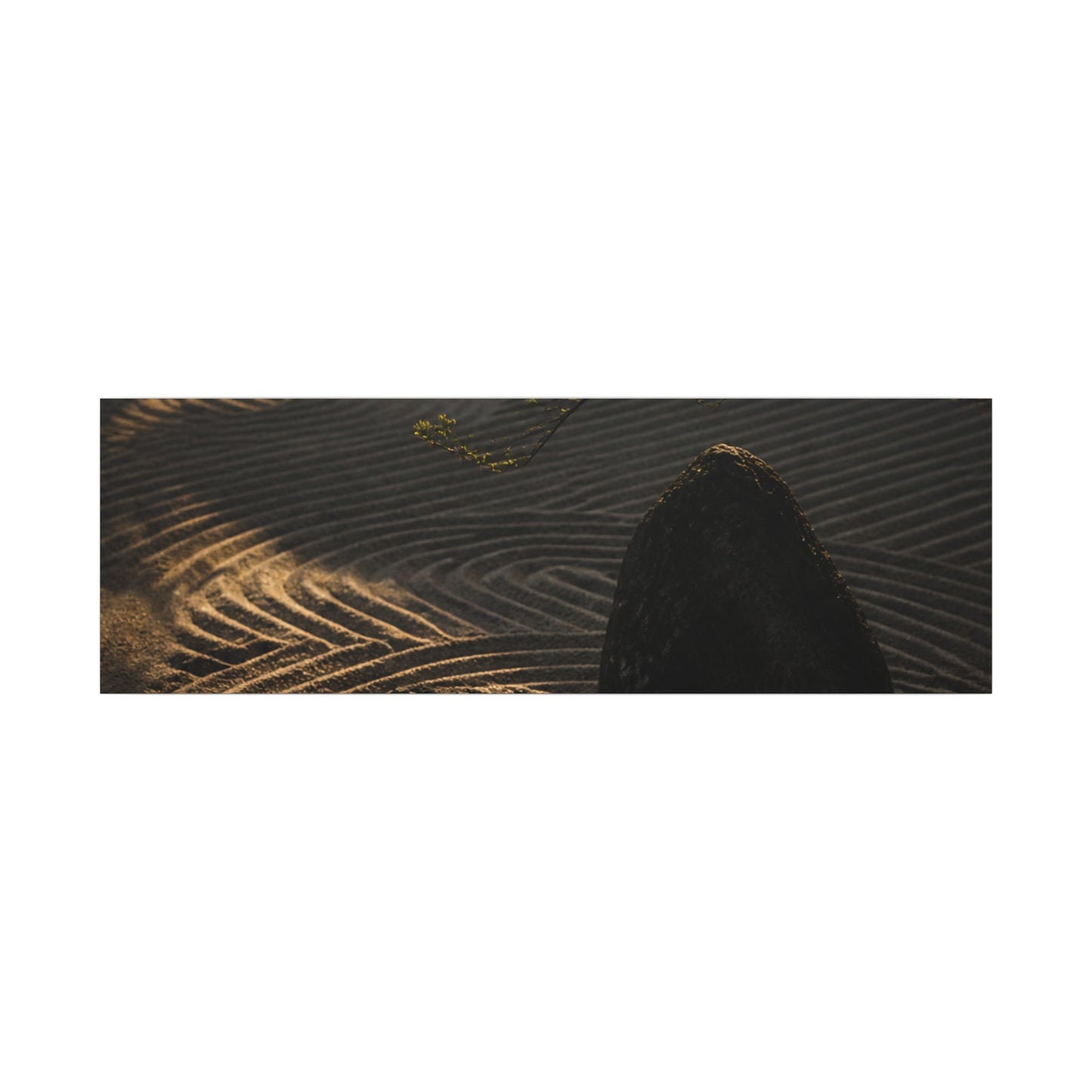 Ma Rock Garden Canvas Art - Dark Japandi Shadow Zen
