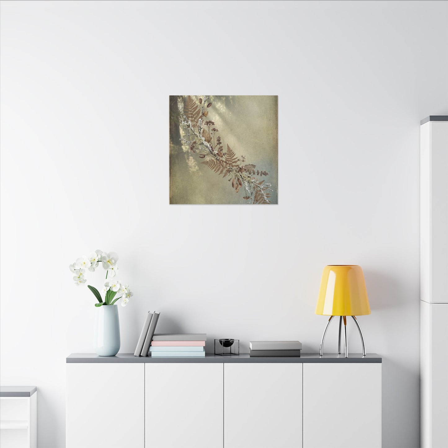 Winter Dried Flowers Forest Whimsy Canvas Art | Earthy Decor