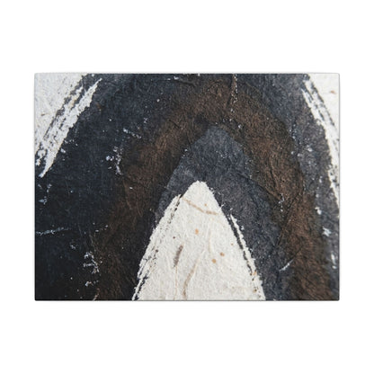 Moody Ink Brushstroke Canvas Art - Moody Minimal Dark Japandi
