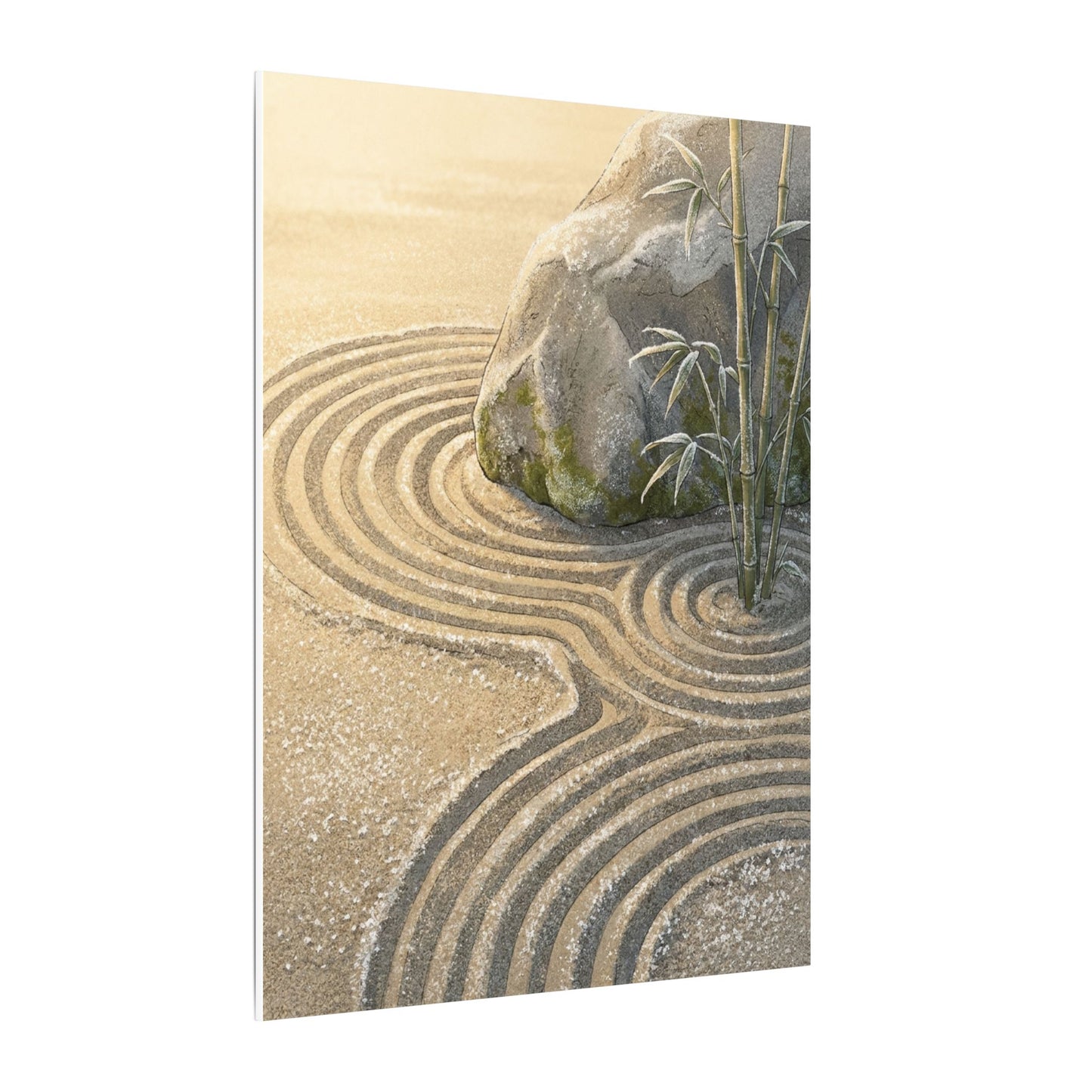Rock Garden Winter Canvas Art | Zen Peaceful Design