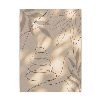 River Stones Minimal Line Canvas Art | Earthy Japandi Art