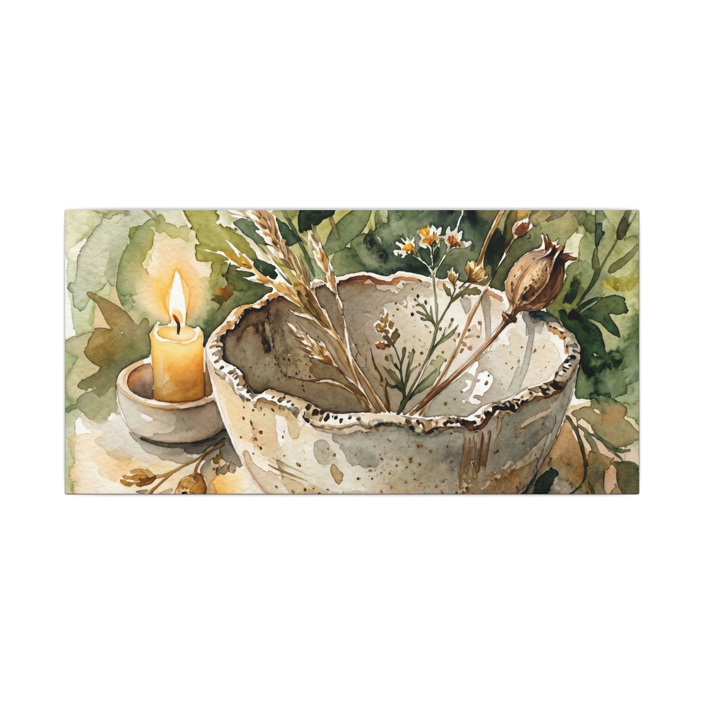 Ceramic Bowl Summer Canvas Art | Japandi Elegant Design